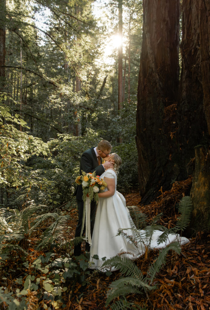 Intimate couple portraits in Big Sur redwoods